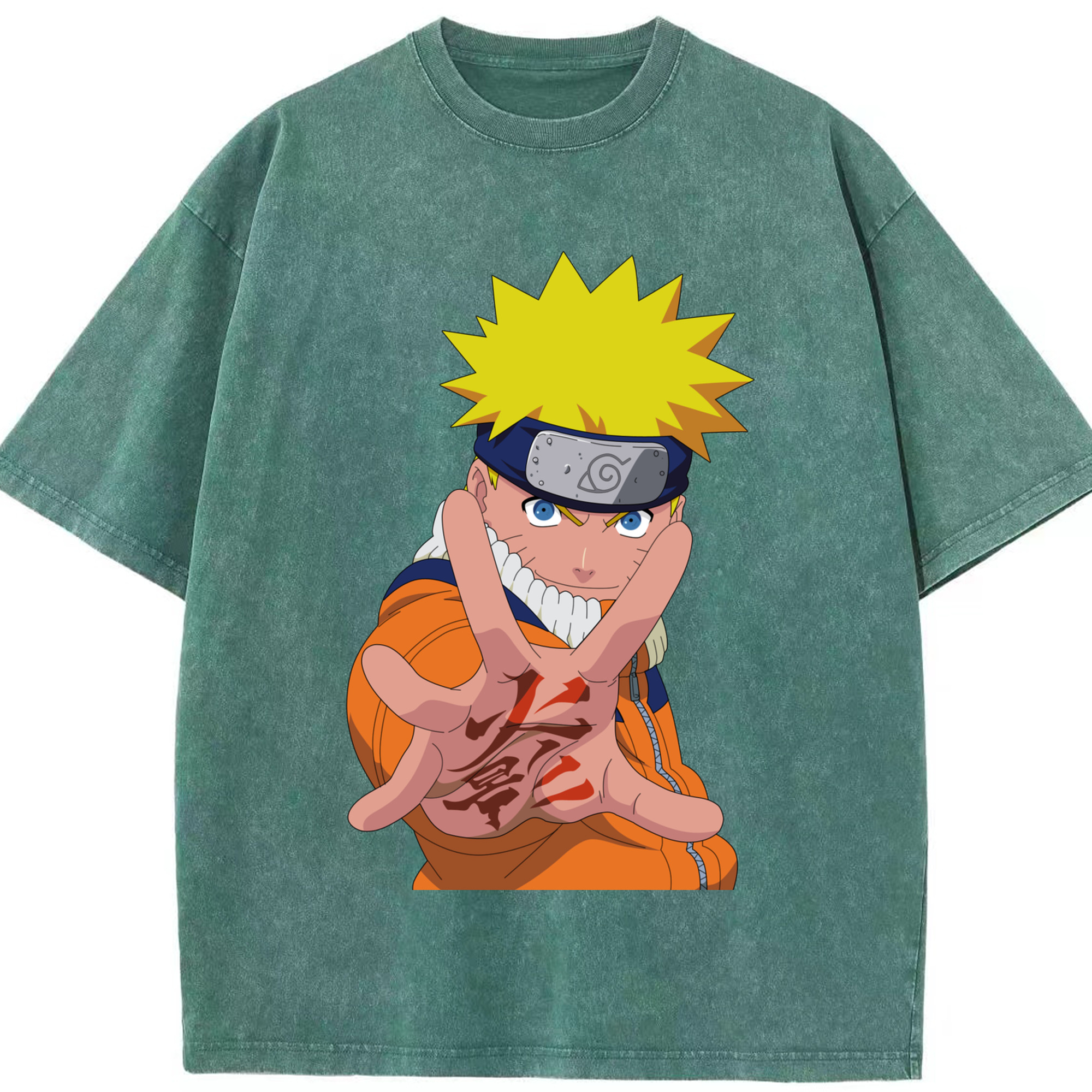 （画像用） NARUTO -ナルト- うずまき ナルト Uzumaki Naruto 綿100% ヴィンテージ風 半袖Tシャツ（フロントプリント）